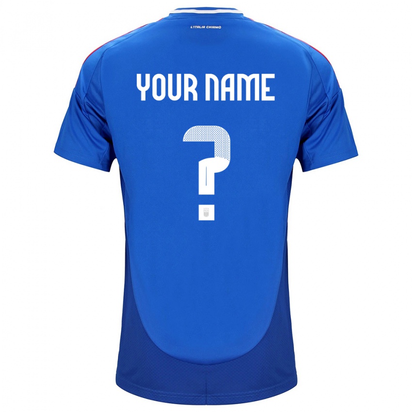 Męski Włochy Twoje Imię #0 Niebieski Domowa Koszulka 24-26 Koszulki Klubowe