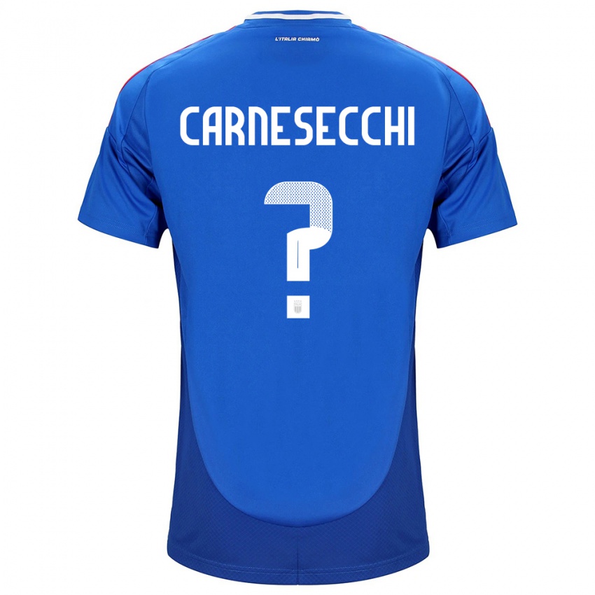 Męski Włochy Marco Carnesecchi #0 Niebieski Domowa Koszulka 24-26 Koszulki Klubowe