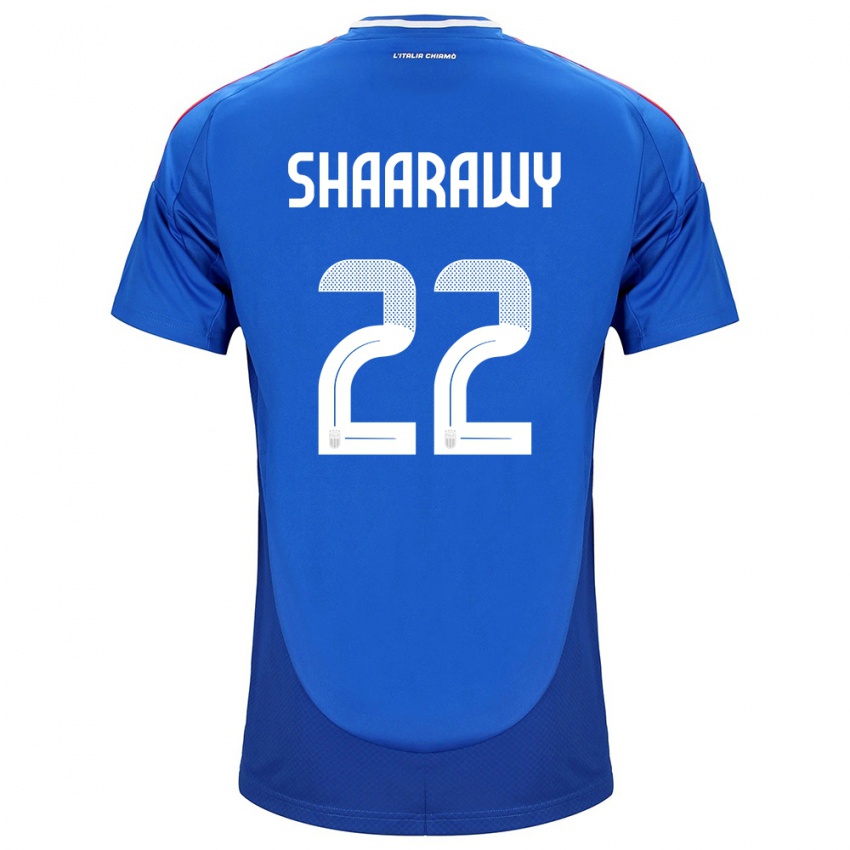 Męski Włochy Stephan El Shaarawy #22 Niebieski Domowa Koszulka 24-26 Koszulki Klubowe