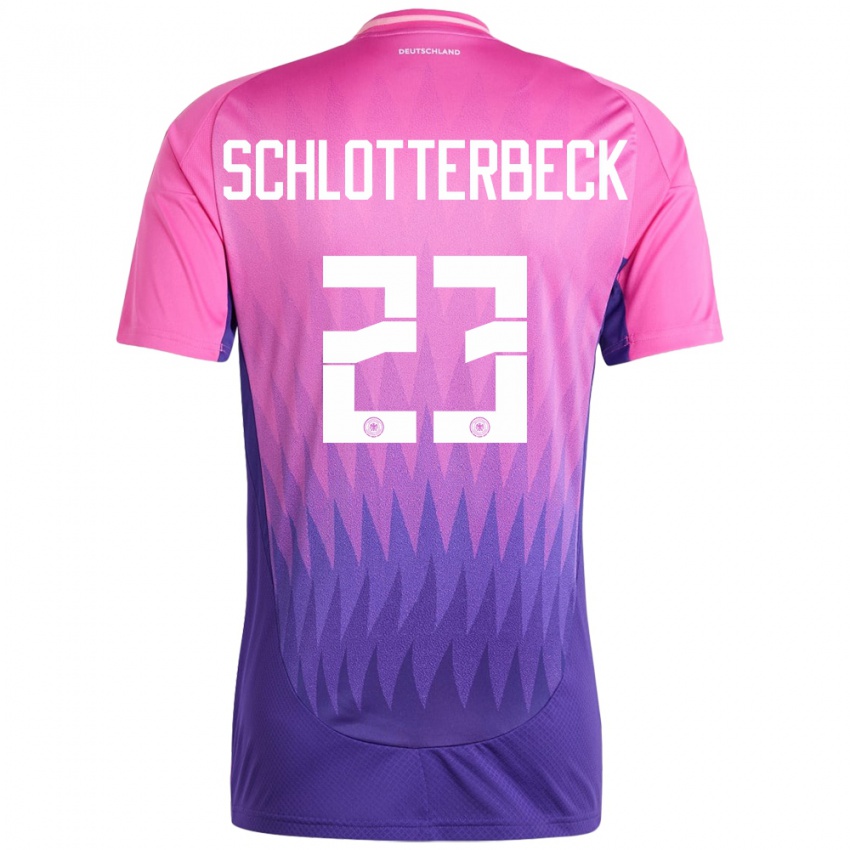 Męski Niemcy Nico Schlotterbeck #23 Różowy Fiolet Wyjazdowa Koszulka 24-26 Koszulki Klubowe