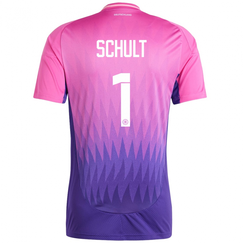 Męski Niemcy Almuth Schult #1 Różowy Fiolet Wyjazdowa Koszulka 24-26 Koszulki Klubowe