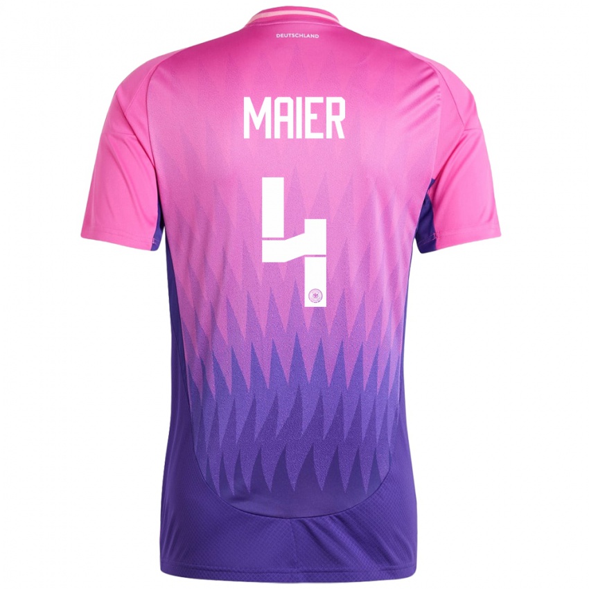 Męski Niemcy Leonie Maier #4 Różowy Fiolet Wyjazdowa Koszulka 24-26 Koszulki Klubowe