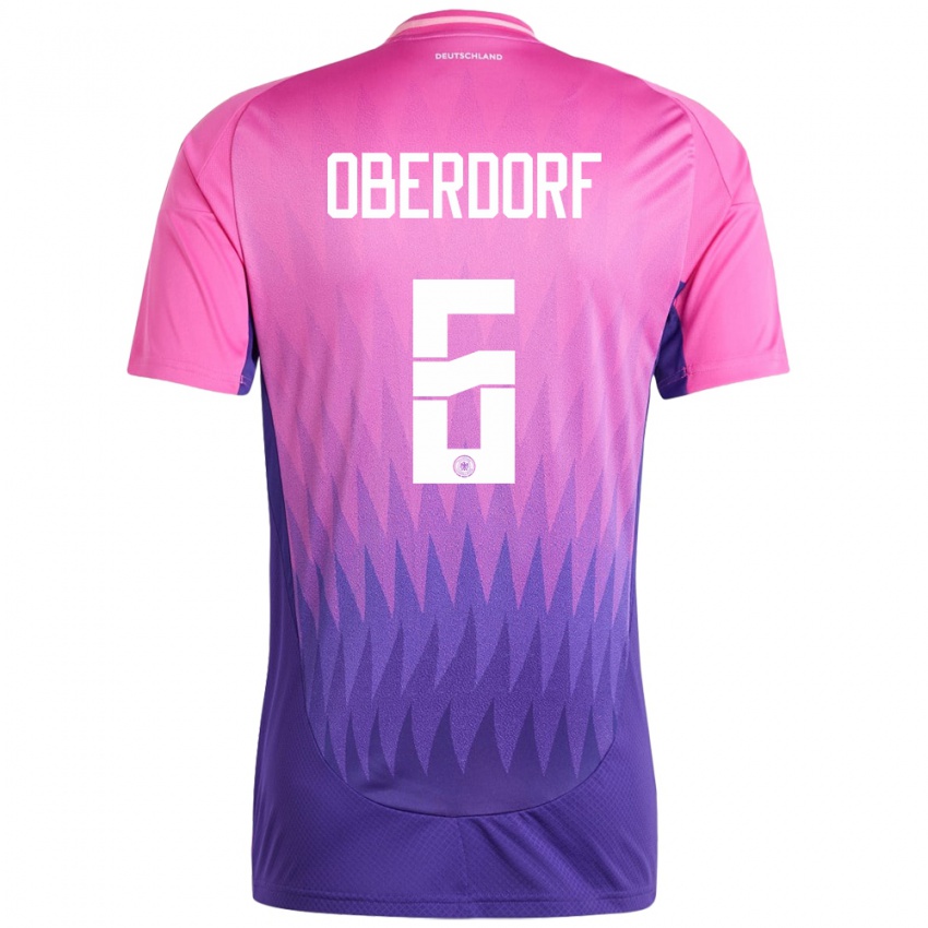 Męski Niemcy Lena Oberdorf #6 Różowy Fiolet Wyjazdowa Koszulka 24-26 Koszulki Klubowe