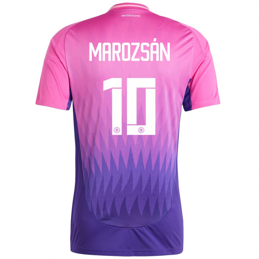 Męski Niemcy Dzsenifer Marozsan #10 Różowy Fiolet Wyjazdowa Koszulka 24-26 Koszulki Klubowe