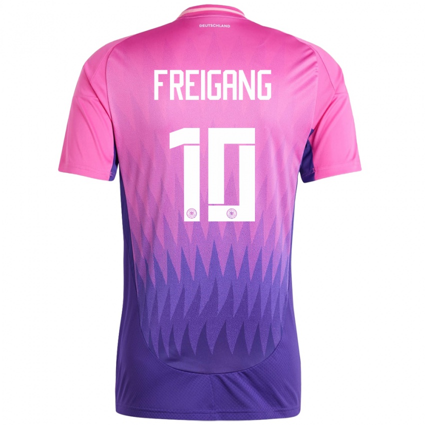 Męski Niemcy Laura Freigang #10 Różowy Fiolet Wyjazdowa Koszulka 24-26 Koszulki Klubowe
