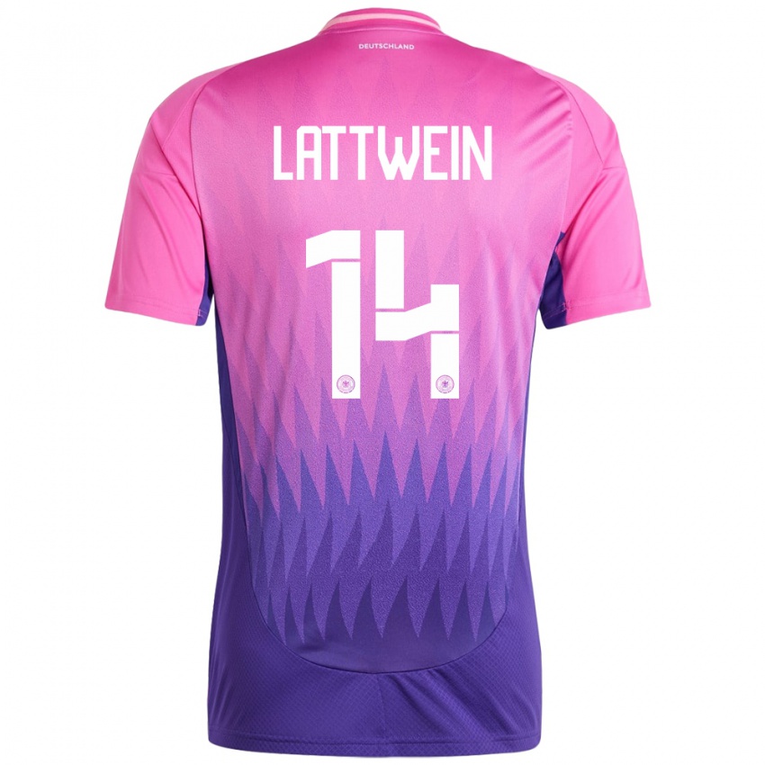 Męski Niemcy Lena Lattwein #14 Różowy Fiolet Wyjazdowa Koszulka 24-26 Koszulki Klubowe