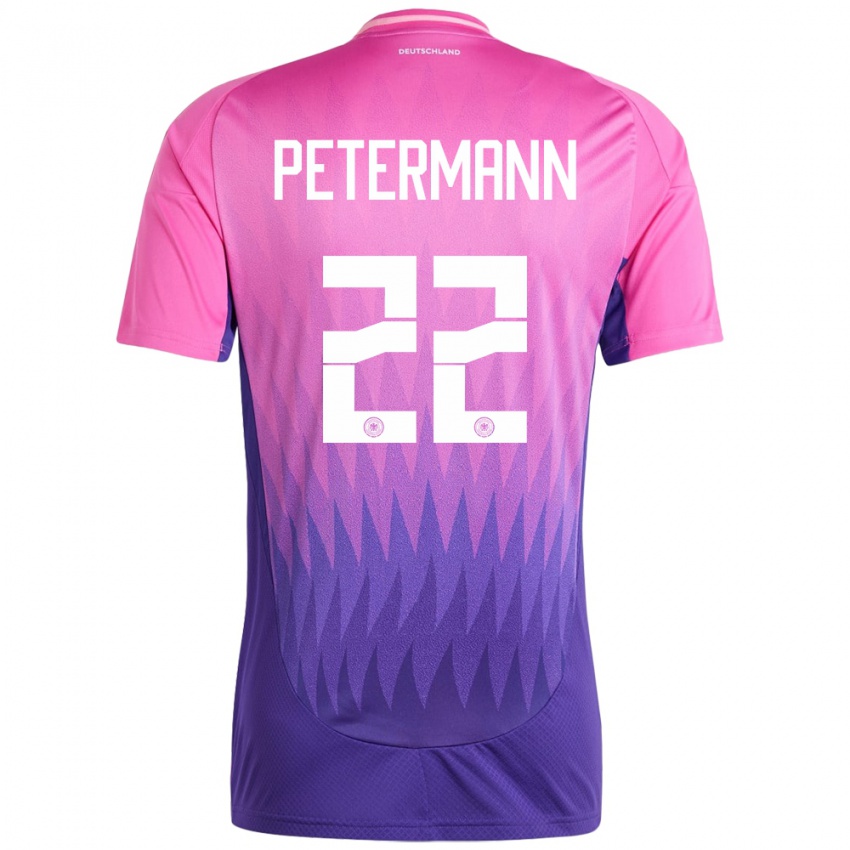 Męski Niemcy Lena Petermann #22 Różowy Fiolet Wyjazdowa Koszulka 24-26 Koszulki Klubowe