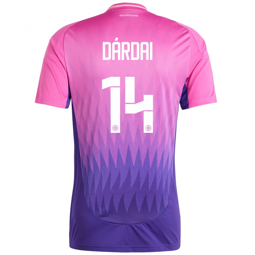Męski Niemcy Marton Dardai #14 Różowy Fiolet Wyjazdowa Koszulka 24-26 Koszulki Klubowe