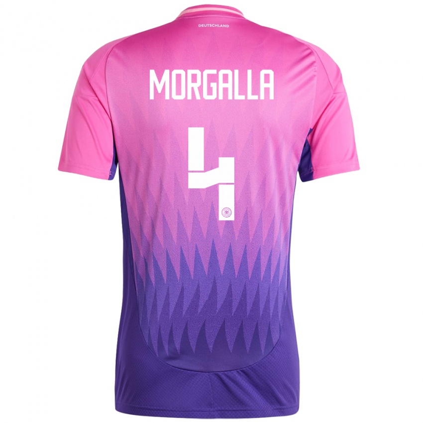 Męski Niemcy Leandro Morgalla #4 Różowy Fiolet Wyjazdowa Koszulka 24-26 Koszulki Klubowe