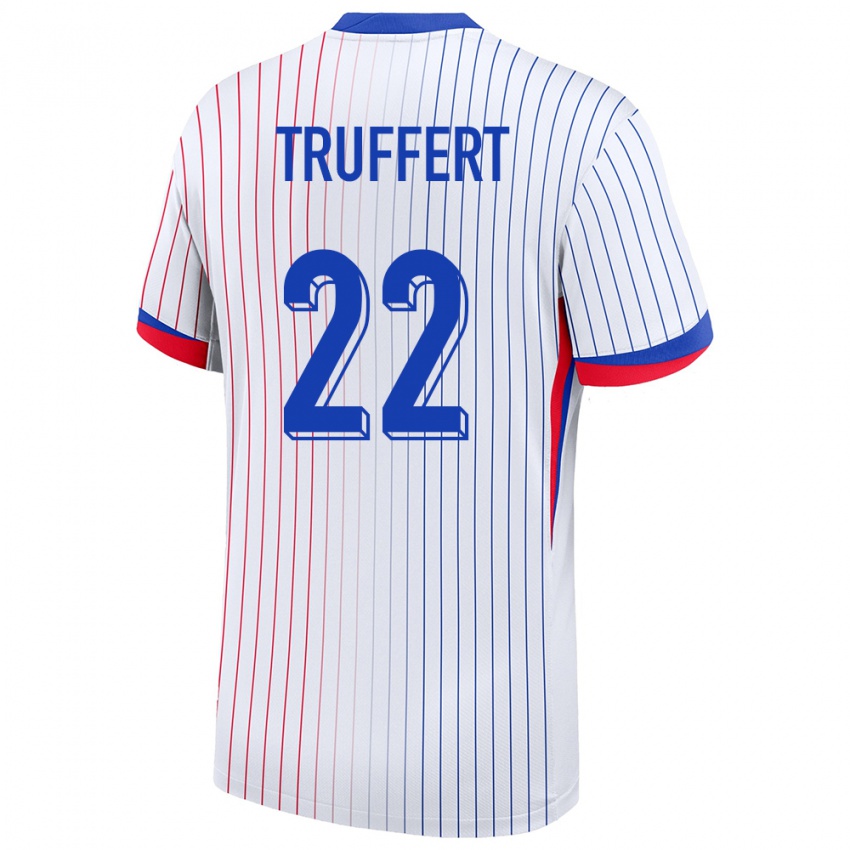 Męski Francja Adrien Truffert #22 Biały Wyjazdowa Koszulka 24-26 Koszulki Klubowe