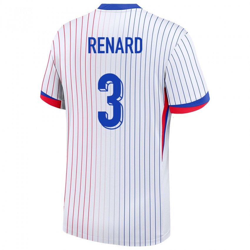 Męski Francja Wendie Renard #3 Biały Wyjazdowa Koszulka 24-26 Koszulki Klubowe