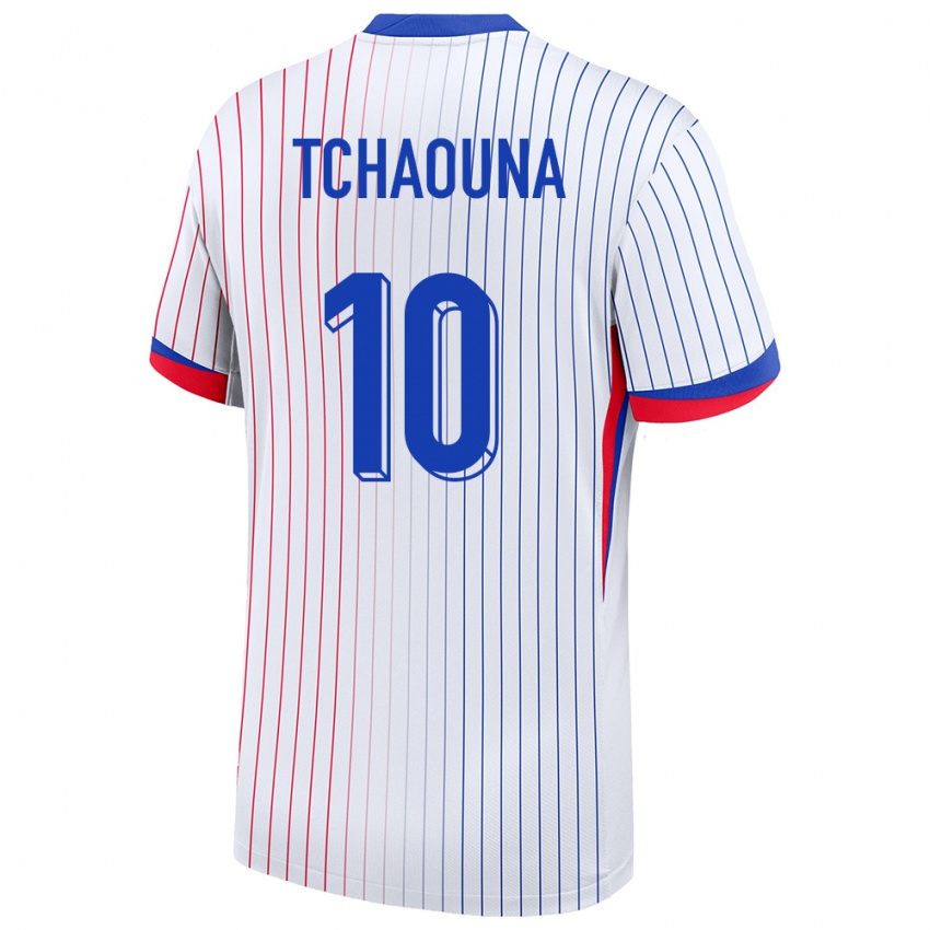 Męski Francja Loum Tchaouna #10 Biały Wyjazdowa Koszulka 24-26 Koszulki Klubowe