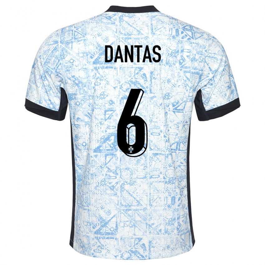 Męski Portugalia Tiago Dantas #6 Kremowy Niebieski Wyjazdowa Koszulka 24-26 Koszulki Klubowe