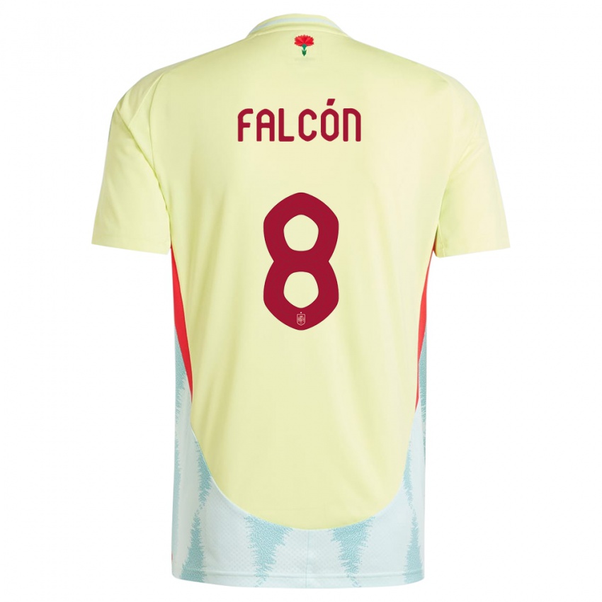Męski Hiszpania Andrea Falcon #8 Żółty Wyjazdowa Koszulka 24-26 Koszulki Klubowe