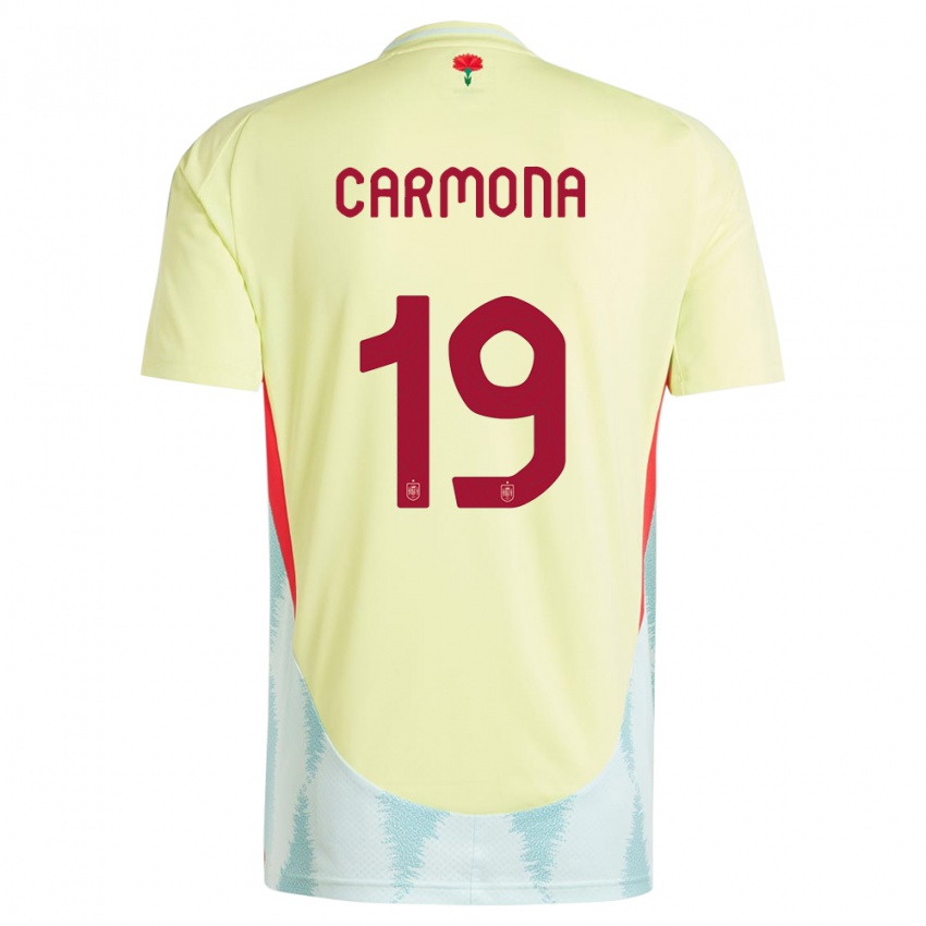 Męski Hiszpania Olga Carmona #19 Żółty Wyjazdowa Koszulka 24-26 Koszulki Klubowe