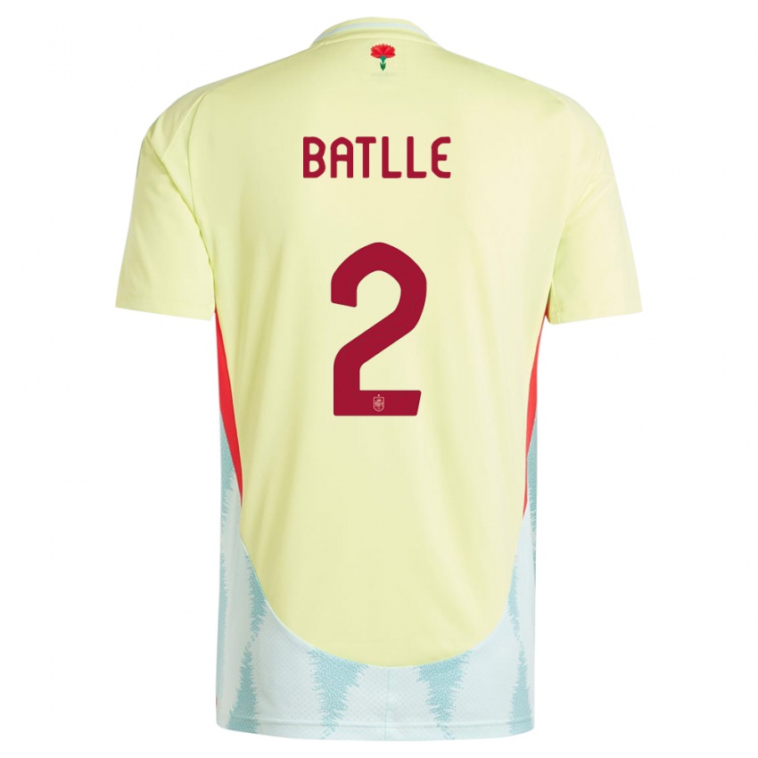 Męski Hiszpania Ona Batlle #2 Żółty Wyjazdowa Koszulka 24-26 Koszulki Klubowe