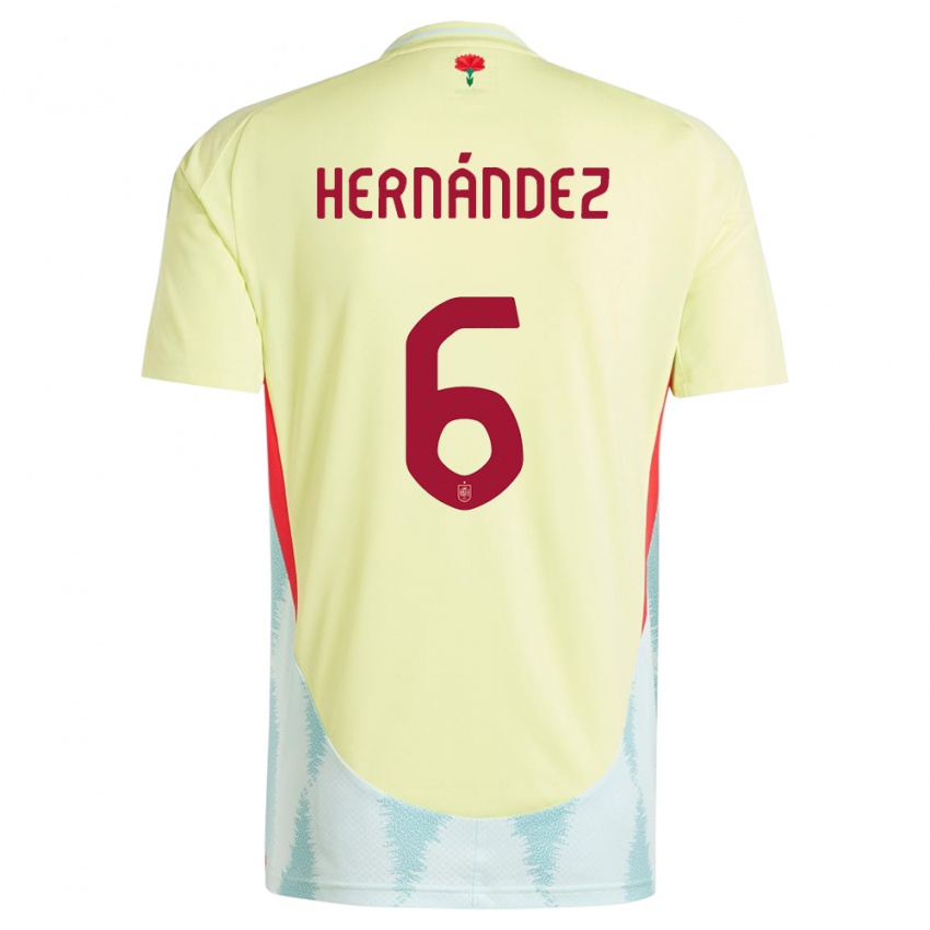Męski Hiszpania Gerard Hernandez #6 Żółty Wyjazdowa Koszulka 24-26 Koszulki Klubowe