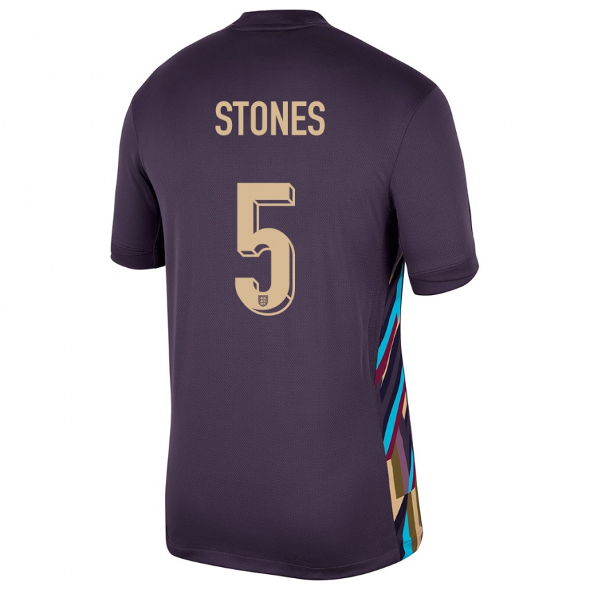 Męski Anglia John Stones #5 Ciemna Rodzynka Wyjazdowa Koszulka 24-26 Koszulki Klubowe