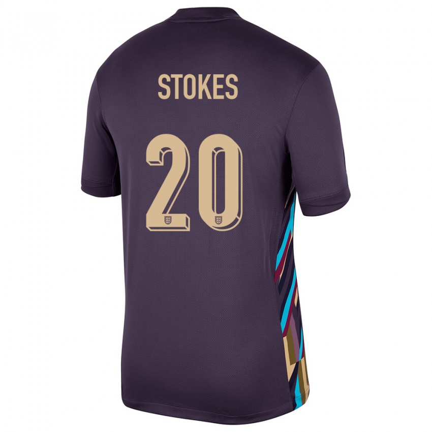 Męski Anglia Demi Stokes #20 Ciemna Rodzynka Wyjazdowa Koszulka 24-26 Koszulki Klubowe