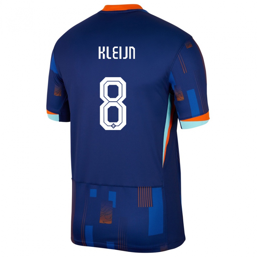 Męski Holandia Mike Kleijn #8 Niebieski Wyjazdowa Koszulka 24-26 Koszulki Klubowe