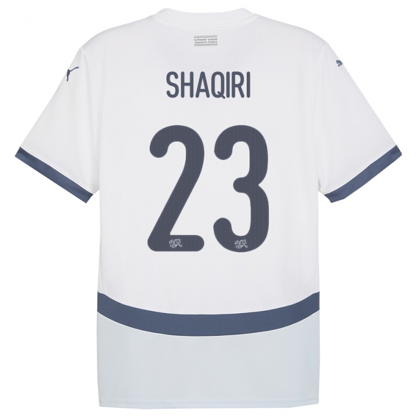 Męski Szwajcaria Xherdan Shaqiri #23 Biały Wyjazdowa Koszulka 24-26 Koszulki Klubowe