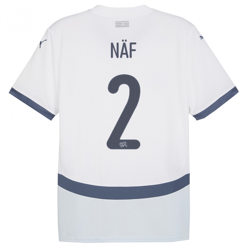 Męski Szwajcaria Philip Naf #2 Biały Wyjazdowa Koszulka 24-26 Koszulki Klubowe