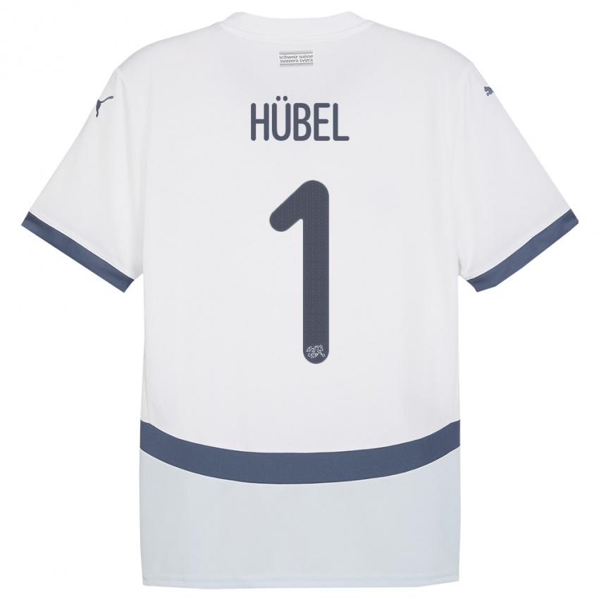 Męski Szwajcaria Marvin Hubel #1 Biały Wyjazdowa Koszulka 24-26 Koszulki Klubowe