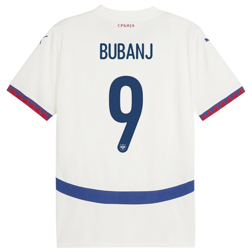 Męski Serbia Mateja Bubanj #9 Biały Wyjazdowa Koszulka 24-26 Koszulki Klubowe