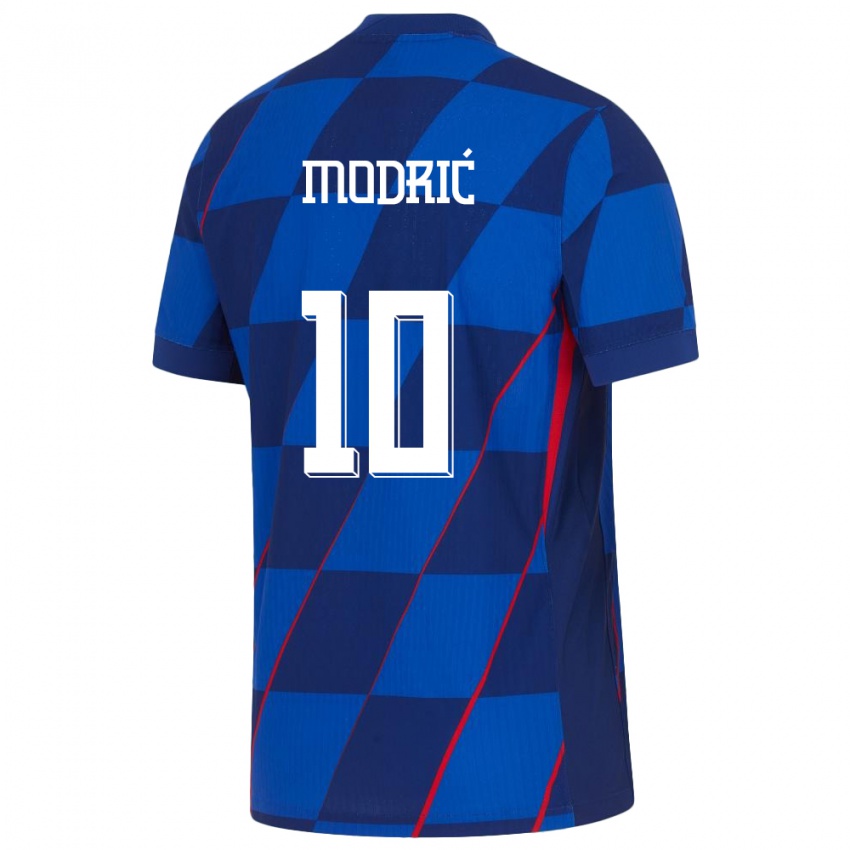 Męski Chorwacja Luka Modric #10 Niebieski Wyjazdowa Koszulka 24-26 Koszulki Klubowe