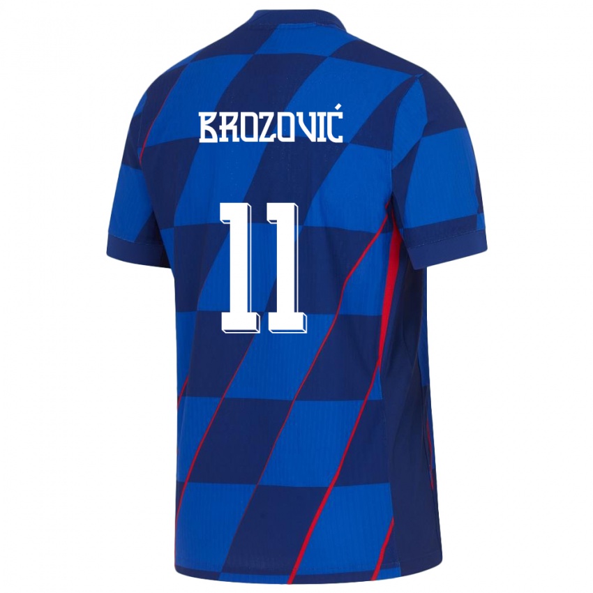 Męski Chorwacja Marcelo Brozovic #11 Niebieski Wyjazdowa Koszulka 24-26 Koszulki Klubowe
