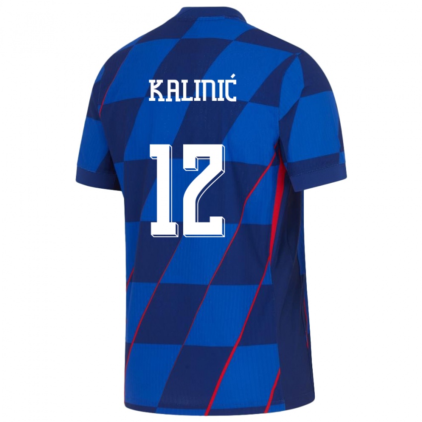 Męski Chorwacja Lovre Kalinic #12 Niebieski Wyjazdowa Koszulka 24-26 Koszulki Klubowe