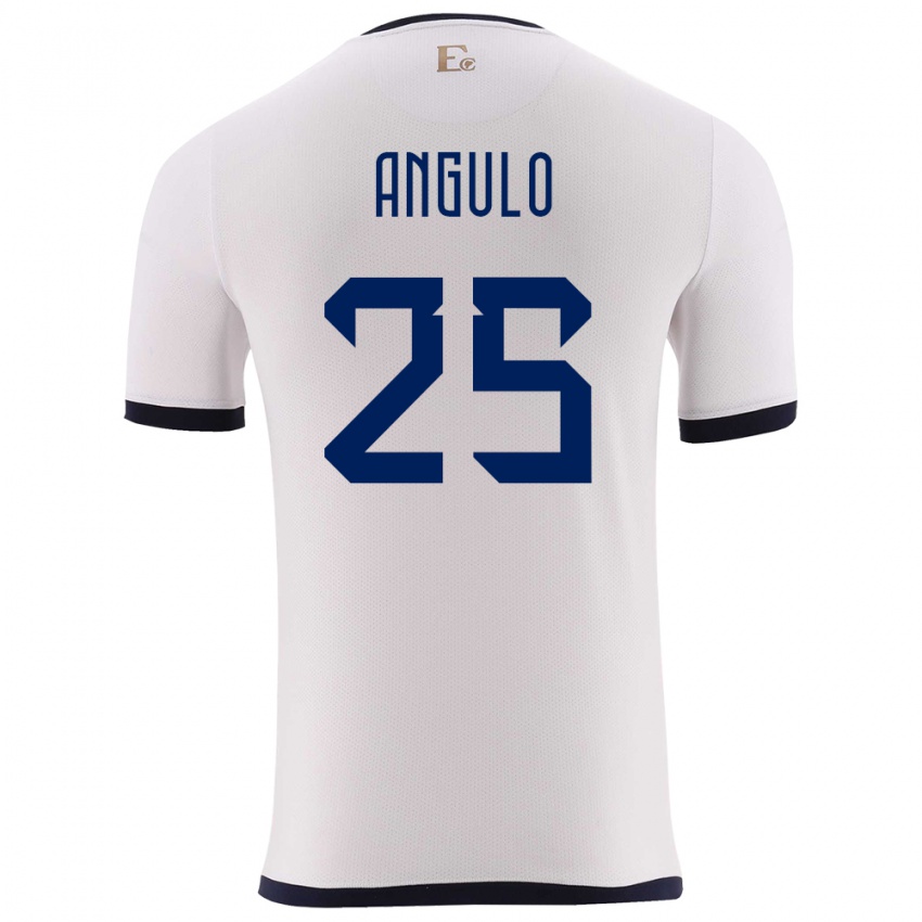Męski Ecuador Nilson Angulo #25 Biały Wyjazdowa Koszulka 24-26 Koszulki Klubowe