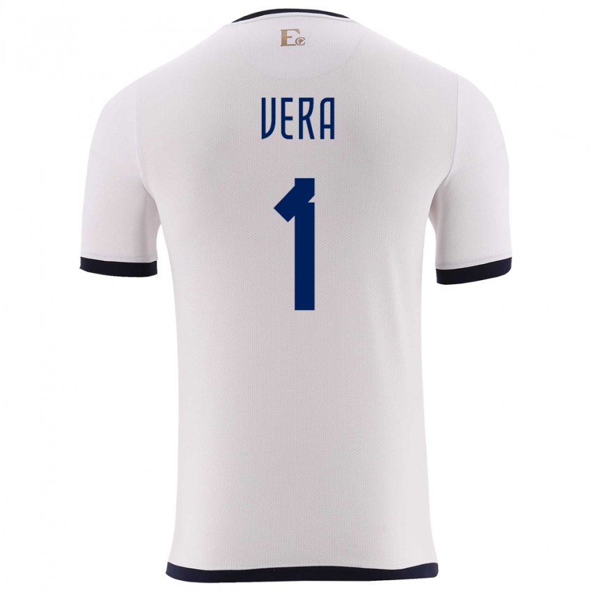 Męski Ecuador Andrea Vera #1 Biały Wyjazdowa Koszulka 24-26 Koszulki Klubowe