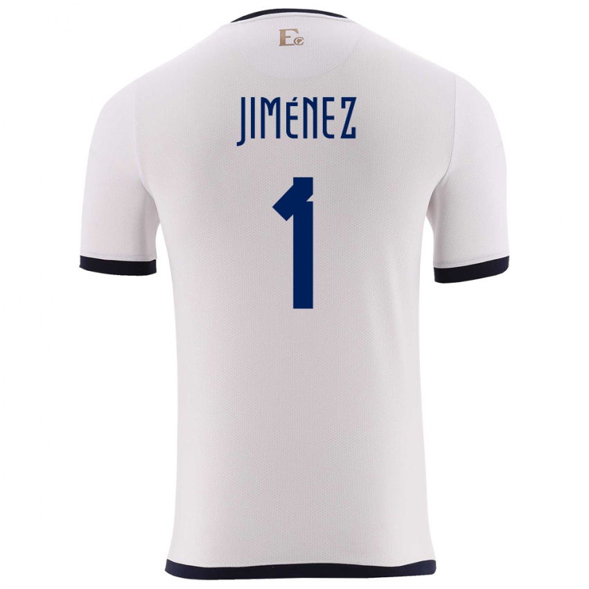 Męski Ecuador Tony Jimenez #1 Biały Wyjazdowa Koszulka 24-26 Koszulki Klubowe