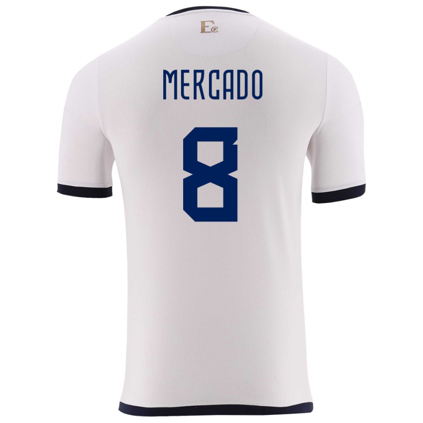 Męski Ecuador Patrik Mercado #8 Biały Wyjazdowa Koszulka 24-26 Koszulki Klubowe