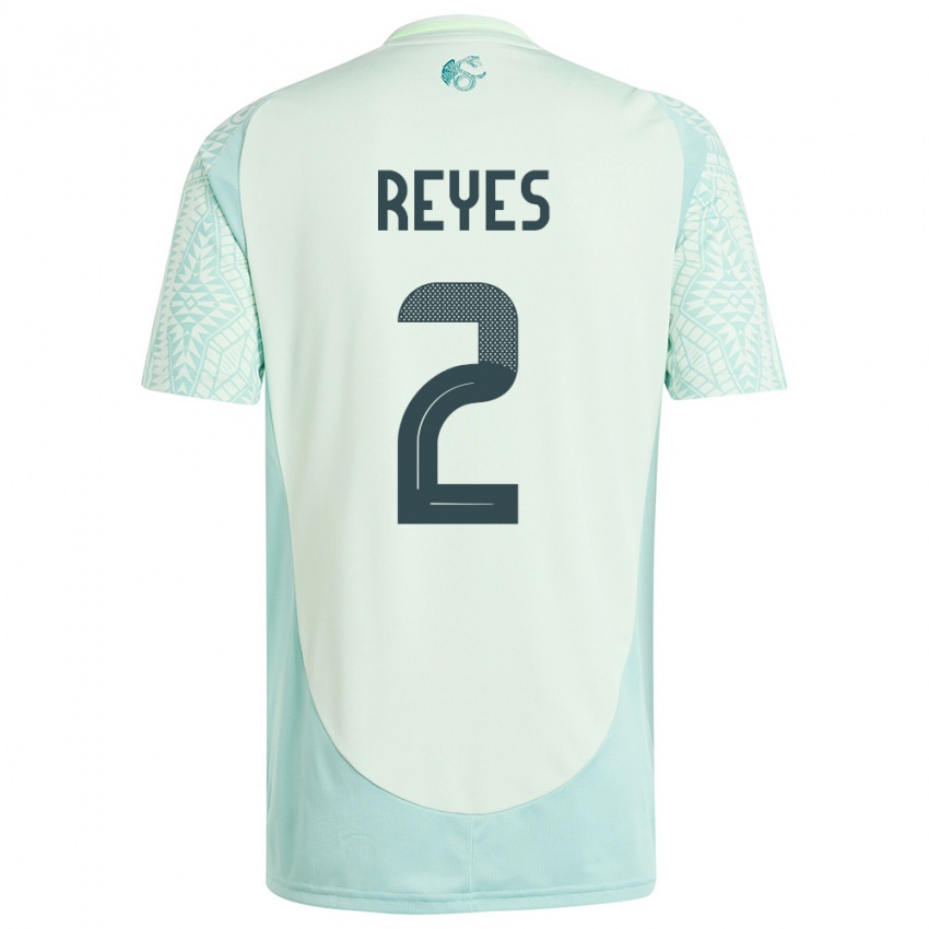 Męski Meksyk Luis Reyes #2 Lniana Zieleń Wyjazdowa Koszulka 24-26 Koszulki Klubowe