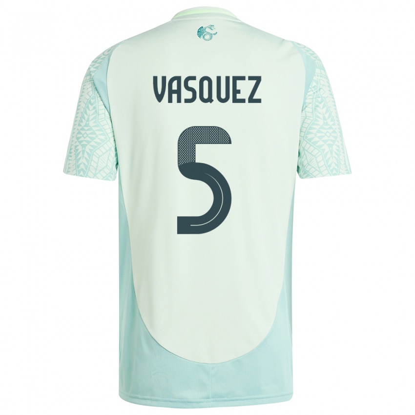 Męski Meksyk Johan Vasquez #5 Lniana Zieleń Wyjazdowa Koszulka 24-26 Koszulki Klubowe