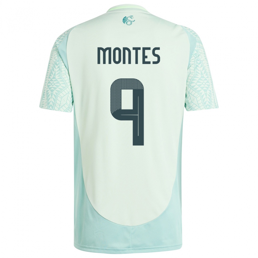 Męski Meksyk Cesar Montes #9 Lniana Zieleń Wyjazdowa Koszulka 24-26 Koszulki Klubowe