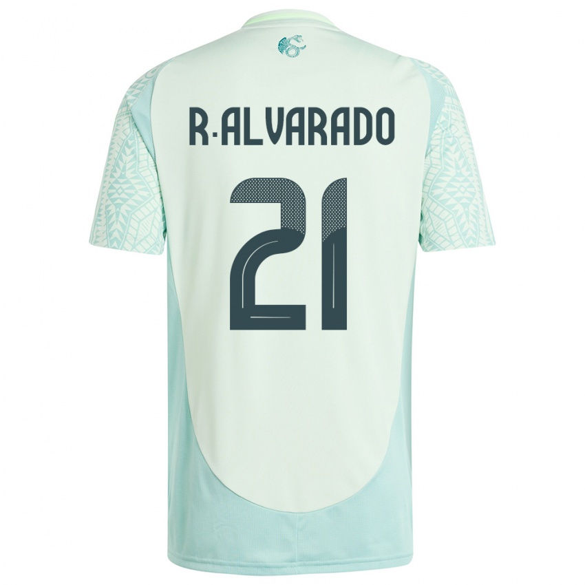 Męski Meksyk Roberto Alvarado #21 Lniana Zieleń Wyjazdowa Koszulka 24-26 Koszulki Klubowe