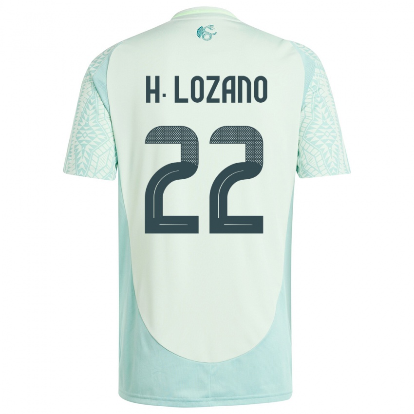 Męski Meksyk Hirving Lozano #22 Lniana Zieleń Wyjazdowa Koszulka 24-26 Koszulki Klubowe