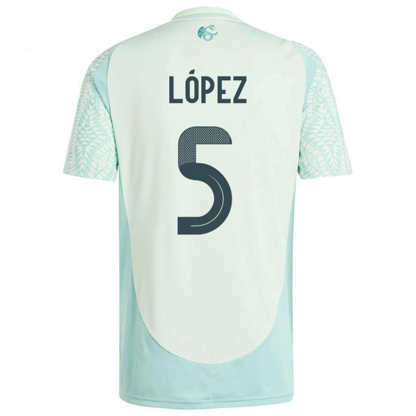 Męski Meksyk Jimena Lopez #5 Lniana Zieleń Wyjazdowa Koszulka 24-26 Koszulki Klubowe