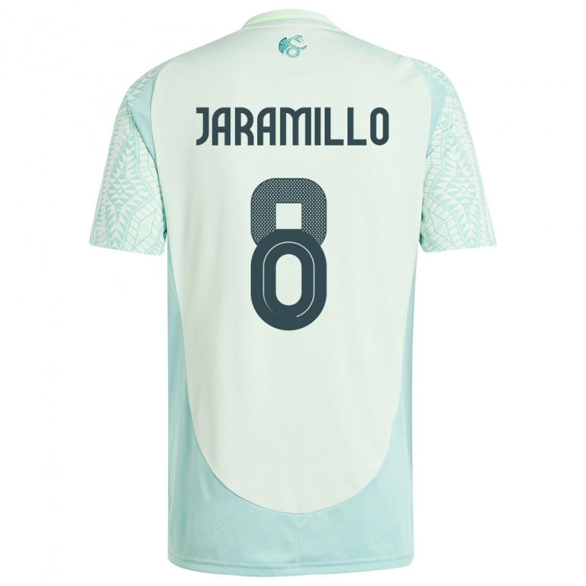 Męski Meksyk Carolina Jaramillo #8 Lniana Zieleń Wyjazdowa Koszulka 24-26 Koszulki Klubowe