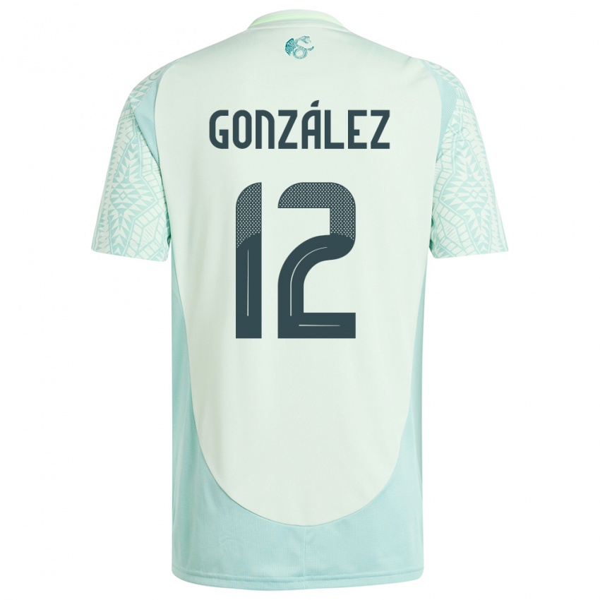 Męski Meksyk Itzel Gonzalez #12 Lniana Zieleń Wyjazdowa Koszulka 24-26 Koszulki Klubowe