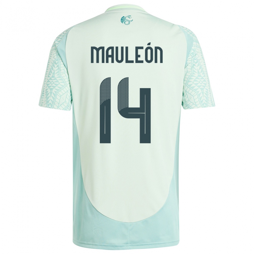 Męski Meksyk Natalia Mauleon #14 Lniana Zieleń Wyjazdowa Koszulka 24-26 Koszulki Klubowe