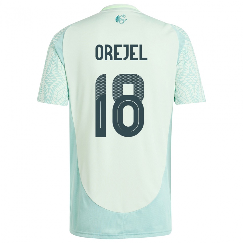 Męski Meksyk Jocelyn Orejel #18 Lniana Zieleń Wyjazdowa Koszulka 24-26 Koszulki Klubowe