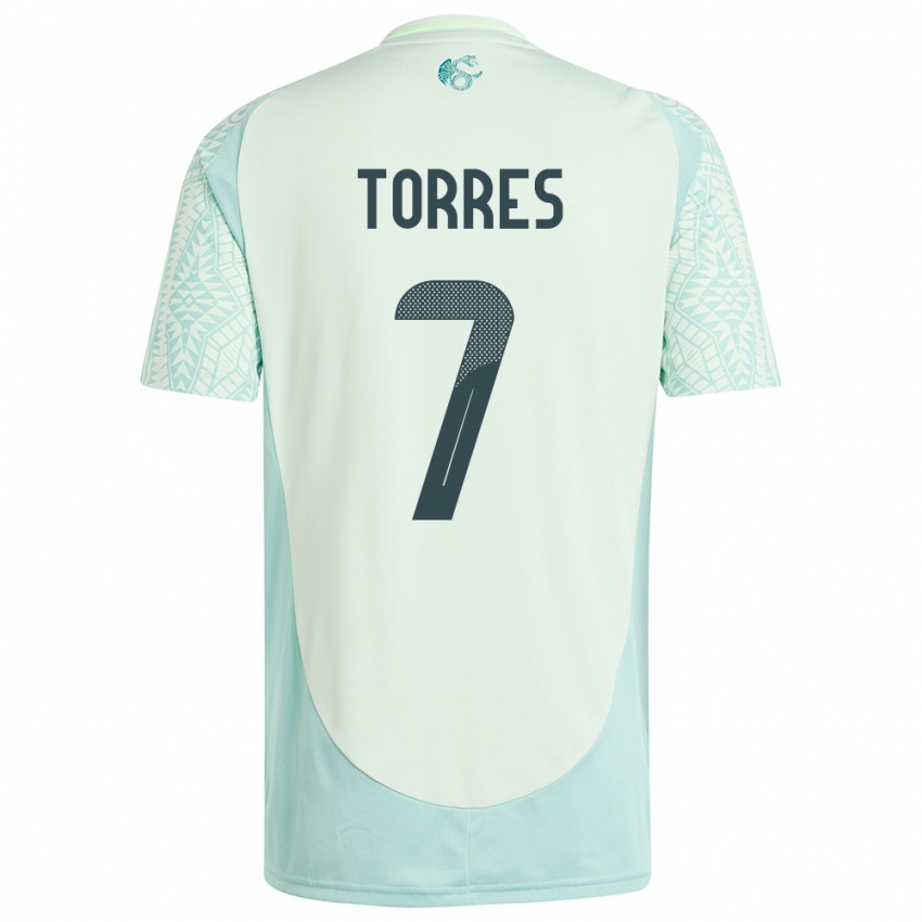 Męski Meksyk Christian Torres #7 Lniana Zieleń Wyjazdowa Koszulka 24-26 Koszulki Klubowe