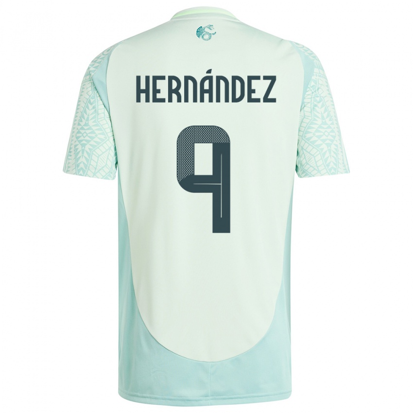 Męski Meksyk Jesus Hernandez #9 Lniana Zieleń Wyjazdowa Koszulka 24-26 Koszulki Klubowe