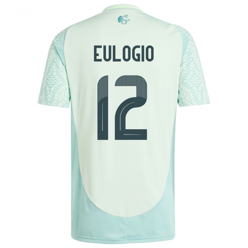Męski Meksyk Jose Eulogio #12 Lniana Zieleń Wyjazdowa Koszulka 24-26 Koszulki Klubowe