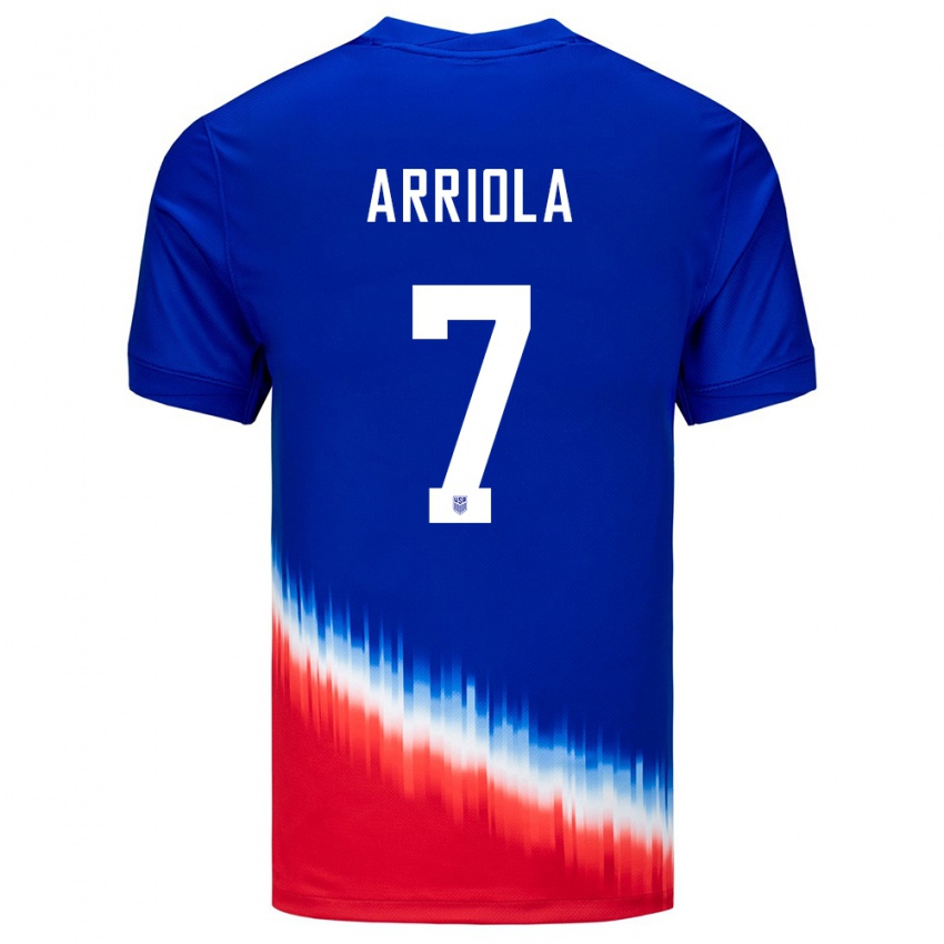 Męski Stany Zjednoczone Paul Arriola #7 Niebieski Wyjazdowa Koszulka 24-26 Koszulki Klubowe