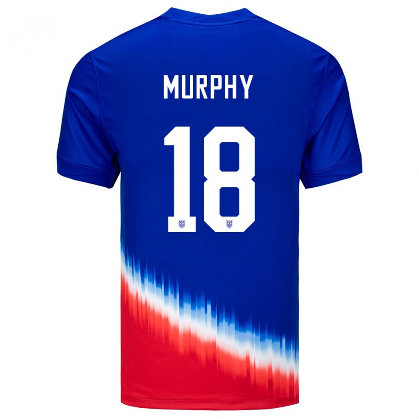 Męski Stany Zjednoczone Casey Murphy #18 Niebieski Wyjazdowa Koszulka 24-26 Koszulki Klubowe
